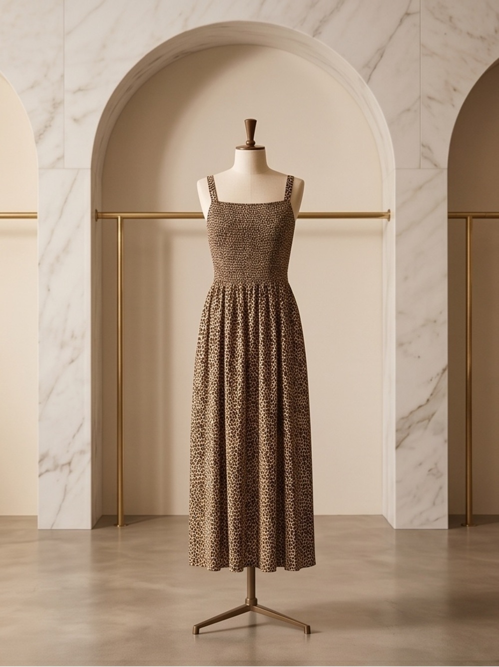 Old Navy Leopard-Print Maxi Dress - Tan & Black - Picture 7 of 11